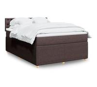 vidaXL Boxspring met matras stof donkerbruin 160x200 cm3289824 Marron G