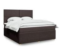 Boxspring met matras stof donkerbruin 180x200 cm3294431