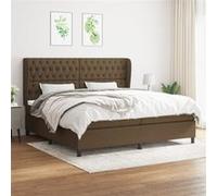 Lit à sommier tapissier avec matelas Marron foncé 200x200 cm