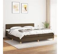 vidaXL Boxspring met matras stof donkerbruin 200x200 cm3140484 Marron G