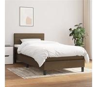 vidaXL Sommier à lattes MN3720242 avec matelas rembourré Marron foncé 80x200 cm