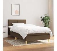 vidaXL Boxspring met matras stof donkerbruin 90x190 cm3140580 Marron G