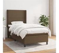 vidaXL Boxspring met matras stof donkerbruin 90x200 cm3131324 Marron G