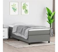 Boxspring met matras stof donkergrijs 100x200 cm3144400