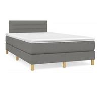 vidaXL Boxspring met matras stof donkergrijs 120x190 cm3269780 Gris G
