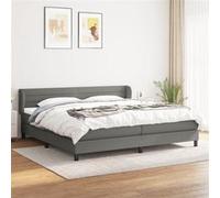 vidaXL Boxspring met matras stof donkergrijs 200x200 cm3126350 Gris G