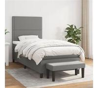vidaXL Boxspring met matras stof donkergrijs 90x190 cm3136478 Gris G