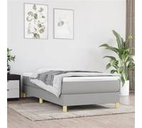 vidaXL Boxspring met matras stof lichtgrijs 100x200 cm3144151 Gris clair G