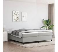 vidaXL Sommier à lattes avec matelas - Tissu Gris clair 200x200 cm