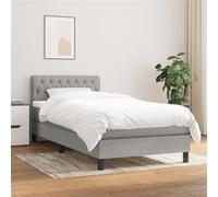 vidaXL Lit à sommier tapissier avec matelas Gris clair 90x200 cm Tissu