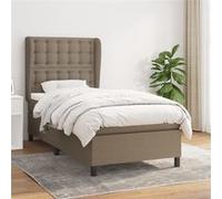 vidaXL Boxspring met matras stof taupe 100x200 cm3128265 Taupe G