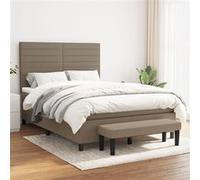 vidaXL Sommier à lattes de lit avec matelas 140x190 cm - Taupe