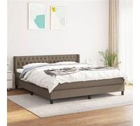 vidaXL Boxspring met matras stof taupe 180x200 cm3129973 Taupe G