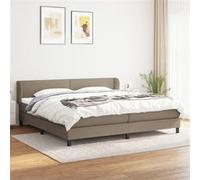 Lit à sommier tapissier avec matelas Taupe 200x200 cm Tissu