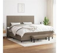 vidaXL Sommier à lattes avec matelas Taupe 200x200 cm Tissu