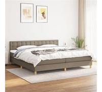 vidaXL Boxspring met matras stof taupe 200x200 cm3140965 Taupe G