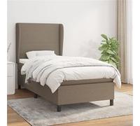 vidaXL Lit à sommier tapissier avec matelas Taupe 90x190 cm Tissu