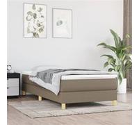 vidaXL Lit à sommier tapissier avec matelas Taupe 90x200 cm Tissu