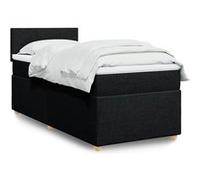 vidaXL Sommier à lattes de lit avec matelas en tissu Noir 100x200 cm