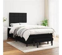 vidaXL Boxspring met matras stof zwart 120x200 cm3136583 Noir G