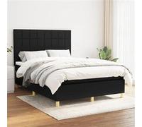 vidaXL Boxspring met matras stof zwart 140x190 cm3142331 Noir G