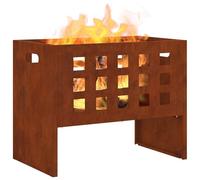vidaXL Braise Marron 50 x 30 x 40 cm Acier, Foyer rectangulaire, Durable et Portable, Chauffage extérieur Moderne en Acier, résistant aux intempéries, Bien ventilé