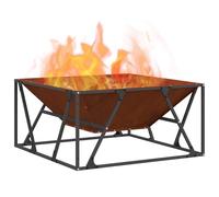 vidaXL Braise Marron 80 x 80 x 40 cm Acier patiné, Brasero Moderne Chic Carré en Acier, Résistant à la Rouille, Parfait pour Vos Rassemblements