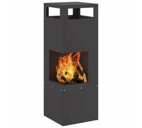 vidaXL Braise Noir 35 x 35 x 100 cm Acier, Jardin et terrasse, brasero rectangulaire Moderne, Portable, Robuste pour Vos soirées, Finition Mate, résistant à la Rouille