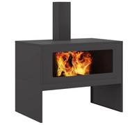 vidaXL Braise Noir 80 x 50 x 96 cm Acier laminé à Froid | Fait pour résister et offrir du soutien, Reste solide quoi qu'il arrive, Parfait pour des longues soirées au coin du feu