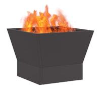 vidaXL Foyer de cheminée Noir 40 x 40 x 35 cm Acier, Ensemble de cheminée Moderne pour Jardin, Durable, carré, idéal pour terrasse et Patio