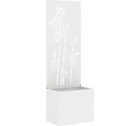 vidaXL Brise-vue de jardin en toile, motif floral, blanc, 50 x 150 cm
