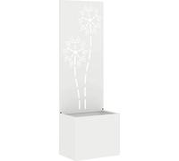 vidaXL Brise-vue de jardin en toile, motif floral, blanc, 50 x 150 cm