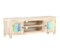 vidaXL Brut Meuble TV Armoire Basse Meuble Divertissement avec 2 Portes et 2 Compartiments Salon Maison Intérieur 120x30x40 cm Bois d'Acacia Multicolore G