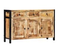 vidaXL Buffet Commode Armoire de Rangement avec 3 Compartiments avec Portes et 3 Tiroirs Salon Maison 120x35x76 cm Bois de Manguier Massif