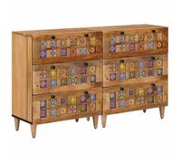 vidaXL Buffet 2 pcs Naturel 60 x 33 x 75 cm Bois de mangue massif