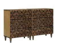 vidaXL Buffet 2 pcs Marron 60 x 33,5 x 75 cm Bois de mangue massif