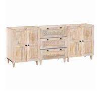 vidaXL Buffet 3 pcs Blanc 180 x 33,5 x 75 cm bois de manguier massif 3310071