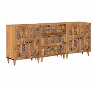 vidaXL Buffet 3 pcs Naturel 60 x 33,5 x 75 cm Bois de mangue massif