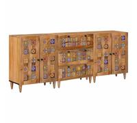 vidaXL Buffet 3 pcs Naturel 60 x 33,5 x 75 cm Bois de mangue massif