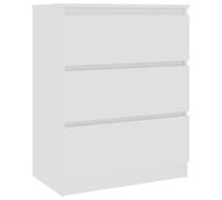 vidaXL Buffet 60x35x76 cm, Bois reconstitué, Blanc, 3 tiroirs, Meuble Salon intérieur, Armoire de Rangement, Organisateur Maison
