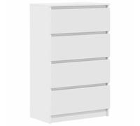vidaXL Buffet 60x35x98,5 cm, Bois reconstitué, Blanc, 4 tiroirs, Armoire de Rangement, Commode, Organisateur Buffet, Unité de Stockage intérieure