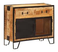 vidaXL Buffet 80x31x66 cm Bois de manguier Brut Massif et métal