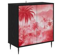 vidaXL Buffet Aachen Chêne Noir 69 x 33 x 76 cm Bois d'ingénierie, Buffet rectangulaire Moderne, Meuble de Rangement Chic pour Salon et Salle à Manger, Solution Pratique pour la Maison