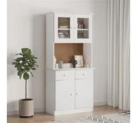 vidaXL Buffet ALTA blanc 77x35x165 cm bois massif de pin 3187774 Blanc G