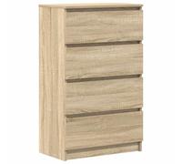 vidaXL Buffet Armoire à Tiroirs Commode Armoire de Rangement Dressoir Meuble de Rangement avec 4 Tiroirs Chêne Sonoma 60x35x98,5 cm Bois d'Ingénierie