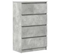 vidaXL Buffet Armoire à Tiroirs Commode Armoire de Rangement Dressoir Meuble de Rangement avec 4 Tiroirs Gris Béton 60x35x98,5 cm Bois d'Ingénierie
