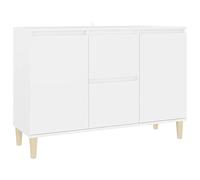 vidaXL Buffet, Armoire avec 2 Tiroirs et 2 Portes, Meuble de Rangement, Organisateur de Salle de Séjour, Scandinave, Blanc Bois d'Ingénierie