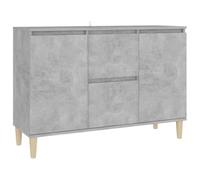 vidaXL Buffet, Armoire avec 2 Tiroirs et 2 Portes, Meuble de Rangement, Organisateur de Salle de Séjour, Scandinave, Gris Béton Bois d'Ingénierie