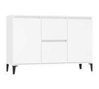 vidaXL Buffet, Armoire avec 2 Tiroirs et 2 Portes, Meuble de Rangement, Organisateur de Salle de Séjour, Industriel, Blanc Bois d'Ingénierie