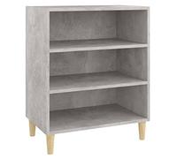 vidaXL Buffet, Armoire avec 3 Étagères, Meuble de Rangement, Organisateur de Salle de Séjour Salon, Scandinave, Gris Béton Bois d'Ingénierie